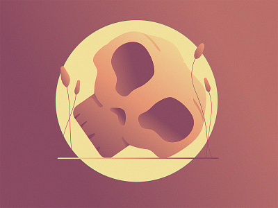 Le petit crâne design gradients illustration mood noise scenery skull warm