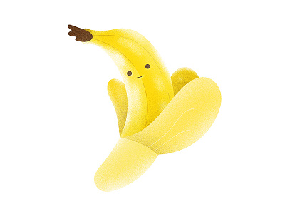 Banana backlit banana character dissolve fruit fruit illustration fun funny graphic design illustration texture white yellow