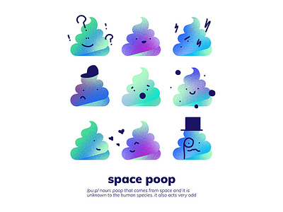 Space Poop card charactedesign character comic dictionary dissolve fun gradients illustration poop poster