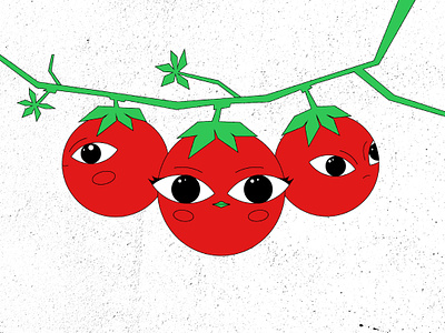 Tomatoes character cute design dust grunge illustration retro tomatoe vegetable