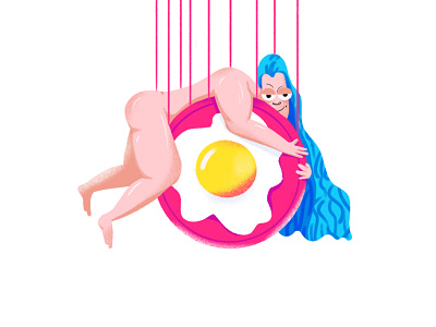 can't stop eating abstract backlit character cmyk design dissolve egg illustration minimalist noise scenery vibrant