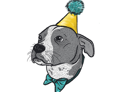 Party Pupper design dog doggo draw drawing fun graphic design hand drawn illustraor illustration party party hat sketch