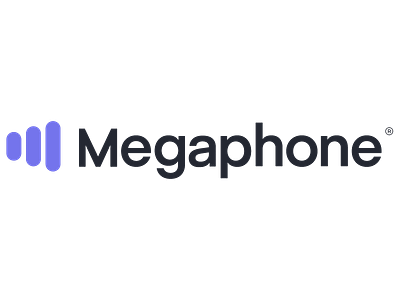 Megaphone Logo advertising brand branding branding design design geometric graphic design icon illustraor illustration logo logo 2d platform podcast podcasting tech typography vector