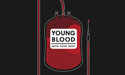 Podcast Tile: Young Blood art blood blood bag creepy design graphic design illustraor illustration podcast podcast art podcast cover