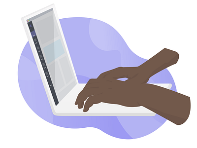 MGPHN | User Illustration brand branding design diversity graphic design hands illustraor illustrated illustration laptop organic podcast purple shapes software technology vector