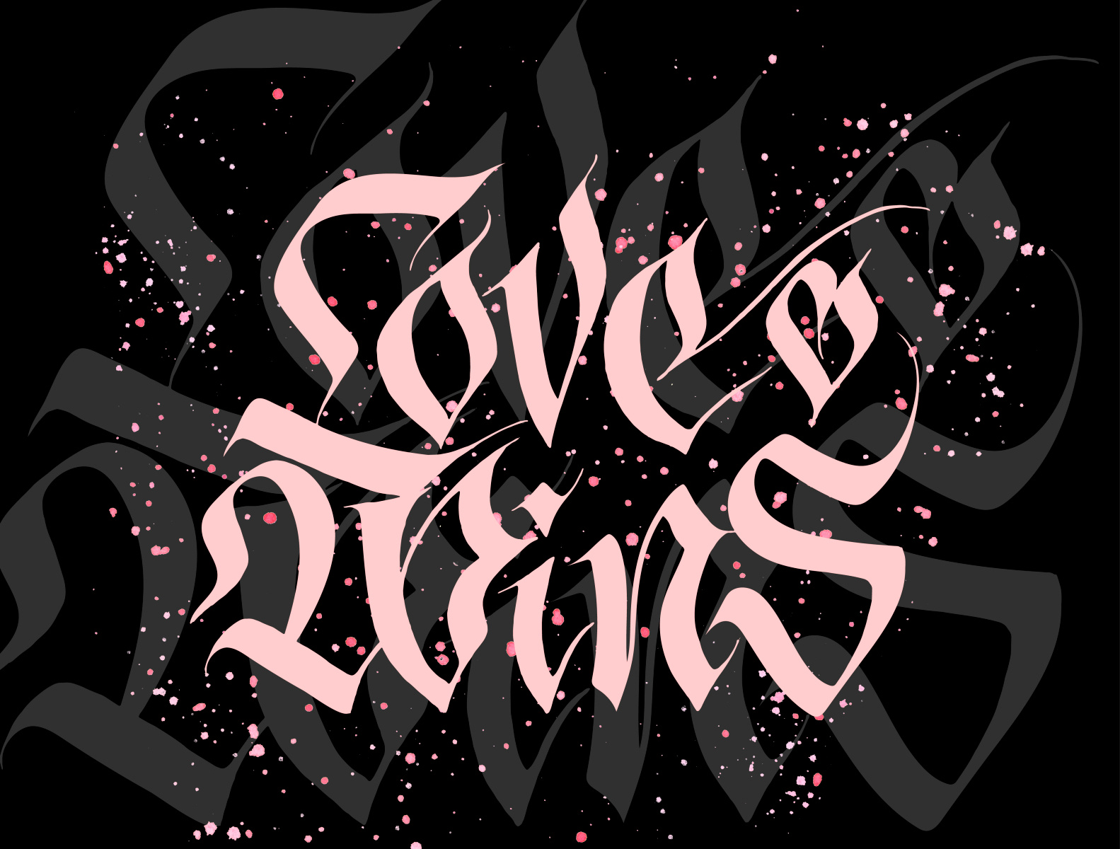 Love Wins blackletter handdrawn lettering by Irina Nosova on Dribbble