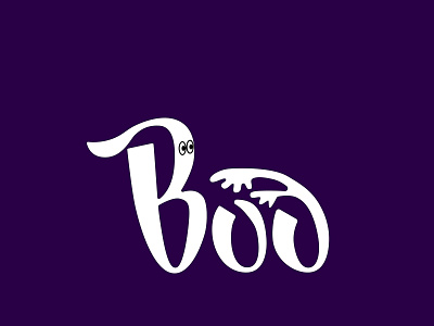 Boo - a Halloween themed lettering and illustration