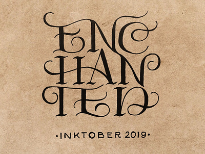 Inktober design font icon lettering logo typography vintage