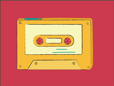 Casette 90s design flat illustration minimal vector