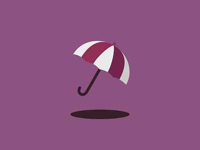 Simple Umbrella 2d design flat illustration vector