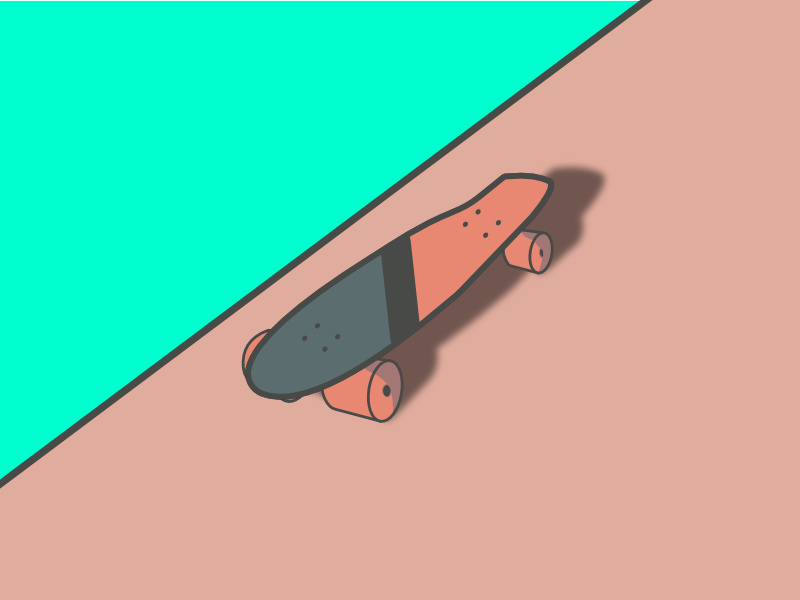 Skateboard 1 2d vector illustration design