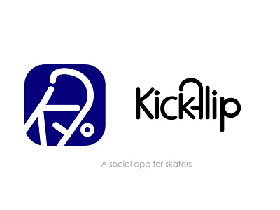 Kickflip app and brand logo 2d app branding icon logo