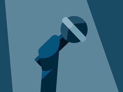 lonely microphone 2d adobe adobe illustrator blue design graphic design