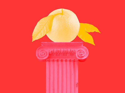 Orange on a Pillar collage column design fruit illustration orange pillar politics