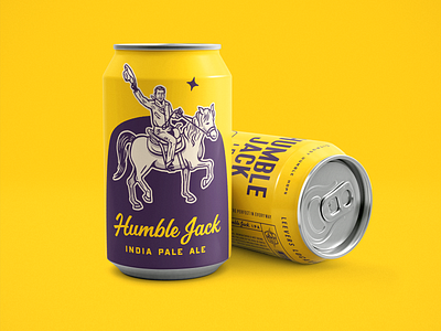 Humble Jack IPA Beer Cans beer beverage branding cowboy design drawing graphic design hat horse illustration lettering liquor logo packaging wacom