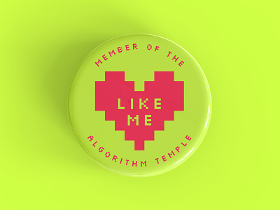 Like Me Pin 8-bit algorithm branding button design heart illustration like pin pixel pixel art vector