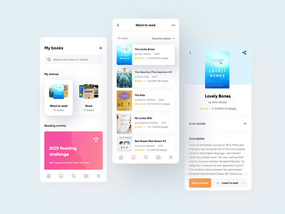 Goodreads Concept - Redesign app book bookshelf bookstore goodreads interface ios ios 11 iphone mobile review ui ux