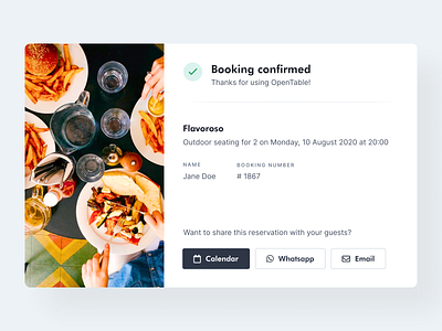 Daily UI #10 - Social Share blue booking clean daily ui daily ui 10 daily ui challenge design figma inter interface minimal modal reservation restaurant share social ui ux