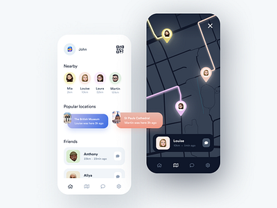 Daily UI Challenge 20 - Location Tracker Mobile App app apple clean daily ui design inspiration interface ios location map minimal mobile phone ui ux