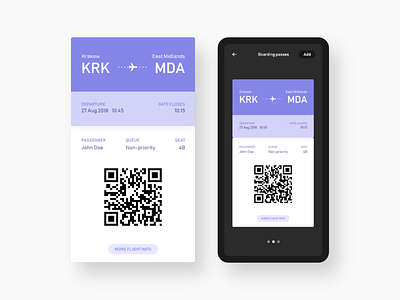 Boarding Pass - #dailyui 024 024 adobe adobe xd app boarding boardingpass daily ui design flight interface ios iphone madewithadobexd mobile online plane ticket travel ui ux