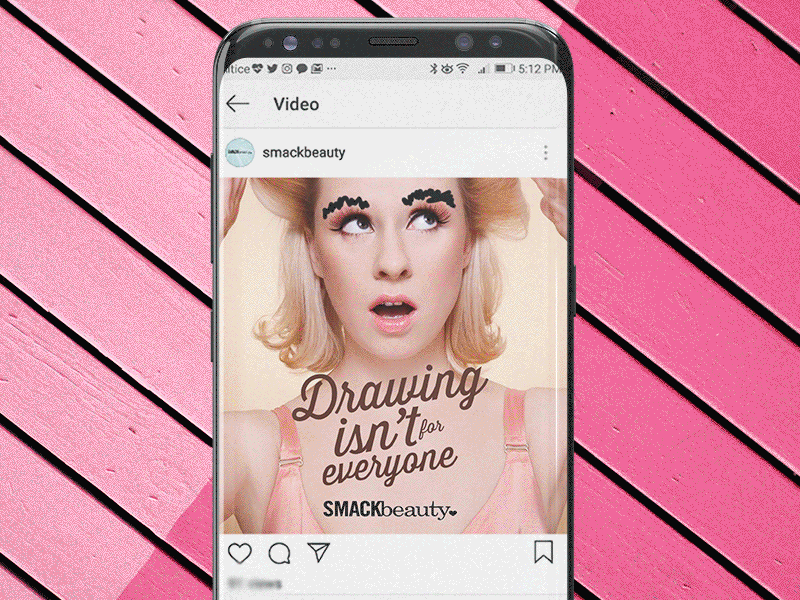Funny Social Media Content for Cosmetics Brand animated content beauty bold branded content cheerful digital design fun funny girly graphic design health and beauty inbound marketing instagram loud pink positive quirky social media