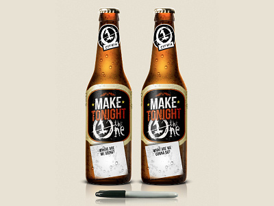 Playful Beer Bottle Label Design Concept 1/2