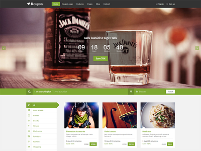 Template for Coupon website bootstrap clear coupon css html jquery modern premium template ui