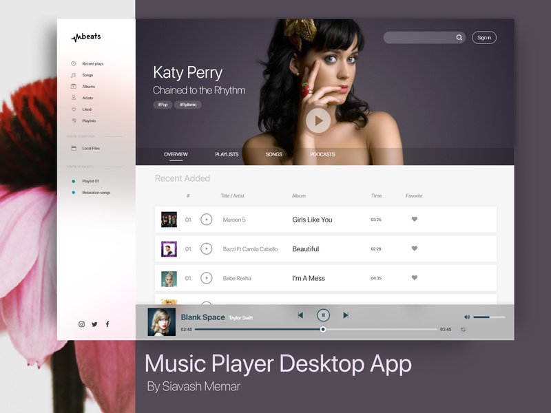 Player Desktop App By Siavash On Dribbble Player Desktop App By Siavash On