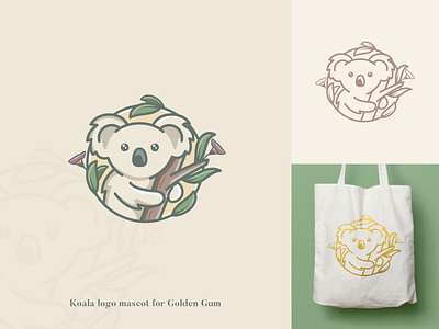 Cute logo mascot for Golden Gum Australia crealizable cute logo freelancer utrecht liza geurts
