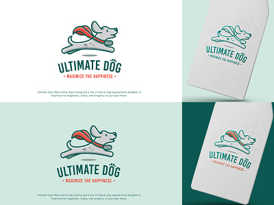 Ultimate Dog logo brand identity colorful logo design dog logo fun logo pet logo playful logo superhero dog