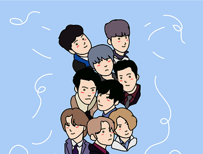Super Junior boyband design famous famouspeople icon illustration indonesia korea korean simple superjunior vector