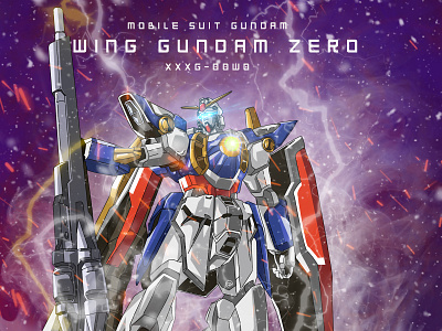 Wing Gundam EW design gundam gundamwing gunpla illustration illustrator indonesia vector
