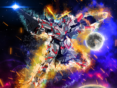 Unicorn Gundam Psycho Frame design gundam illustration illustrator indonesia legend mecha psychoframe robot unicorn unicorngundam vector