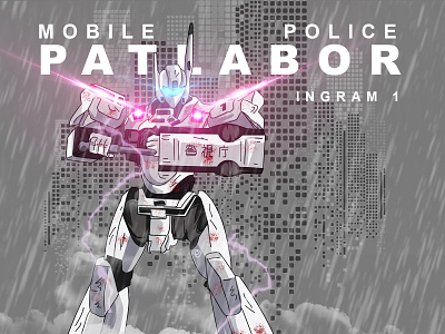 Patlabor Ingram 1 design illustration illustrator indonesia ingram legend patlabor patlaboringram unit1 vector