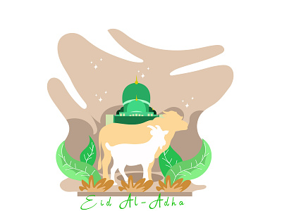 Happy Eid Al-Adha 1441 Hijriyah design eid al adha eid mubarak flat flatillustration icon illustration illustrator indonesia minimal vector