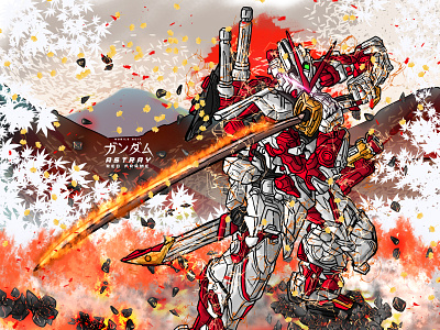 Gundam Astray Red Frame astray astray red frame design giant robot gundam gundam astray illustration illustrator indonesia mecha vector