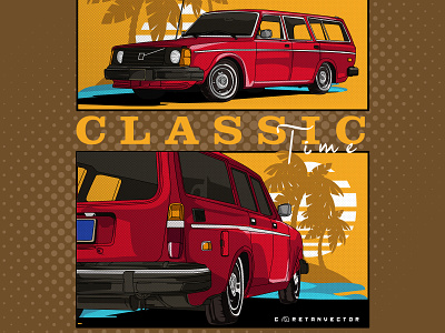 classic volvo classic design illustration illustrator indonesia retro vector vehicle volvo