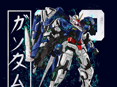 Gundam 00 Raiser design gundam illustration illustrator indonesia japan mecha robot vector