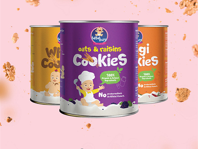 Bebeburp | Cookies label design packaging design