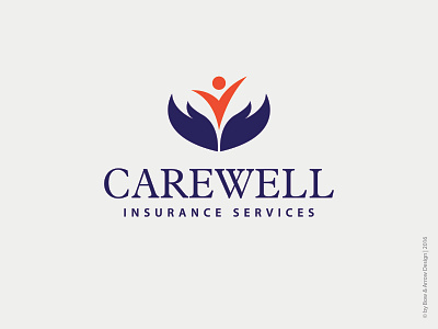 Logo design for insurance company Carewell blue and orange bow arrow design bowarrowdesign branding care care icon care services icon carewell creative logo design design graphic design icon identity insurance company logo logo design service symbol wellness