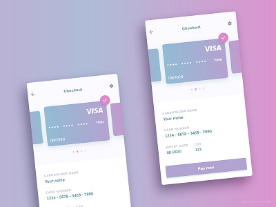 Checkout. Daily UI:002 app checkout cute daily ui daily ui 002 form gradiant mermaid mobile mobile checkout ui ux vector visa