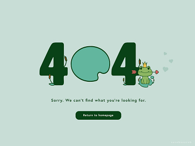 Daily UI 008: 404 Page 404 daily ui daily ui 008 fairytale frog green prince website
