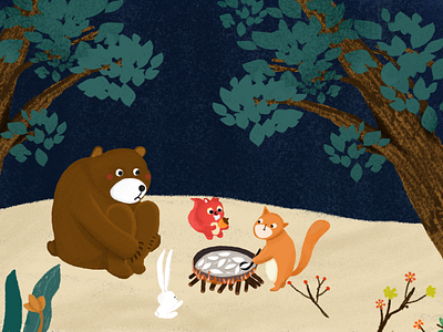 Dinner for the animals design illustration 插图