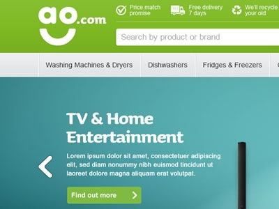 New ao header and homepage has gone live ao.com design ecommerce web