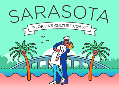 Infographic: Sarasota, Florida's Culture Coast iconography illustration infographic single width