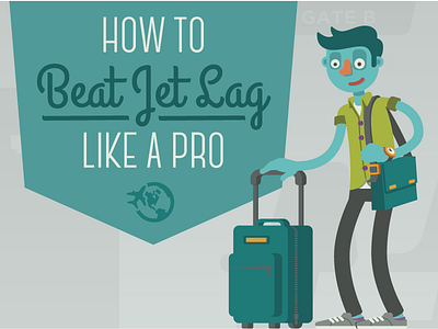 Infographic: How to Beat Jet Lag Like a Pro iconography illustration infographic