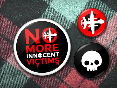 No More Innocent Victims Button button drones political rebound