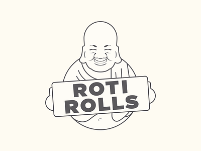 Roti - Food Truck Logo buddha character chinese food logo muted rolls roti truck