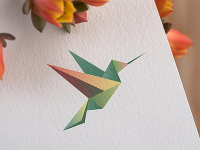 logo hummingbird design geometic logo vector