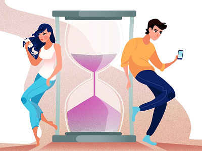 time to rest charachters couple design illustration vector